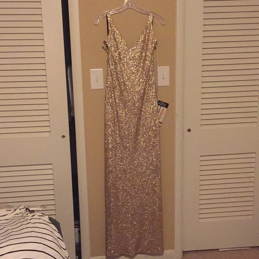 Matte gold bridesmaid dress